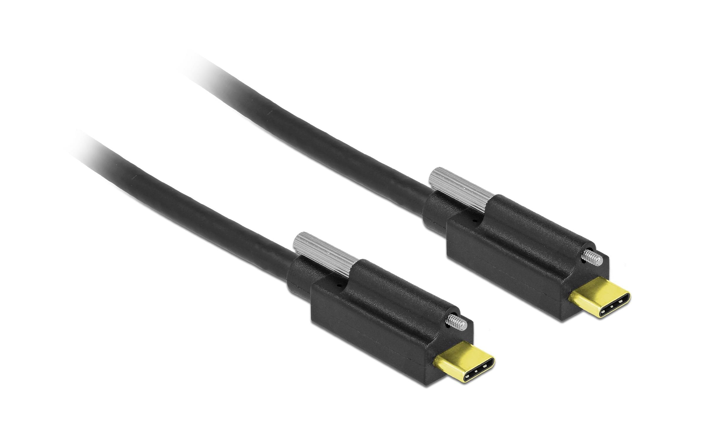 Delock USB3.1 Gen2 Kabel Typ-C zu C, 1m bis 10Gbps, schwarz, mit Schraube oben