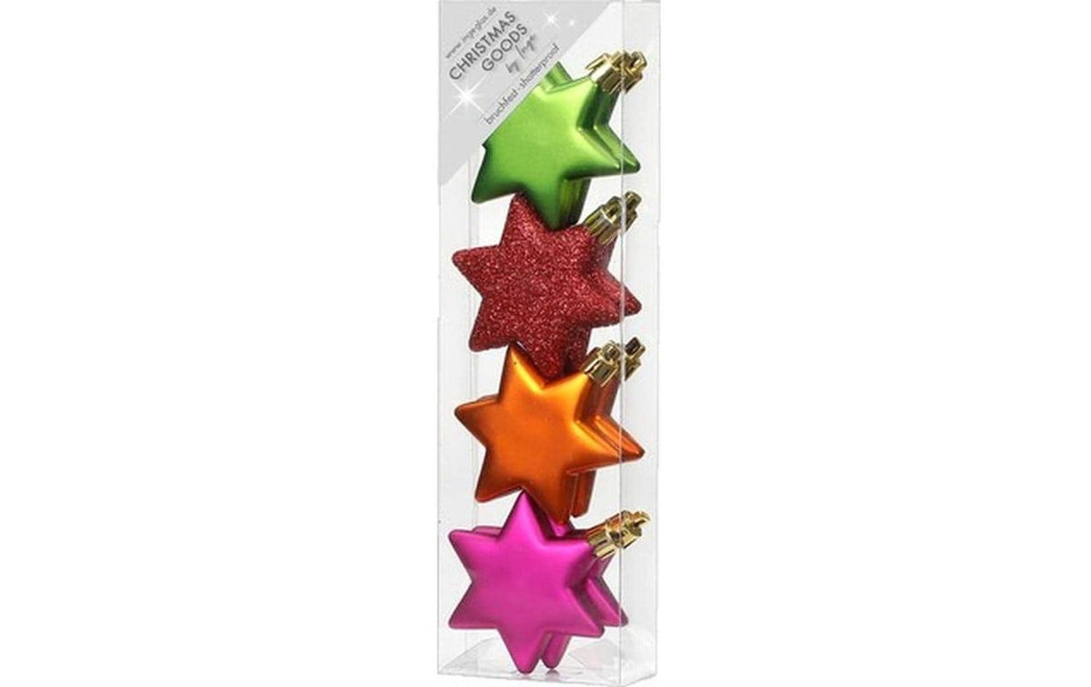 H&J  Weihnachtskugel Mille Fiori Stern Kunststoff, 6 cm, 8 Stk