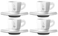 Bialetti Espressotasse 4er Set Weiss mit Unterteller, 60ml