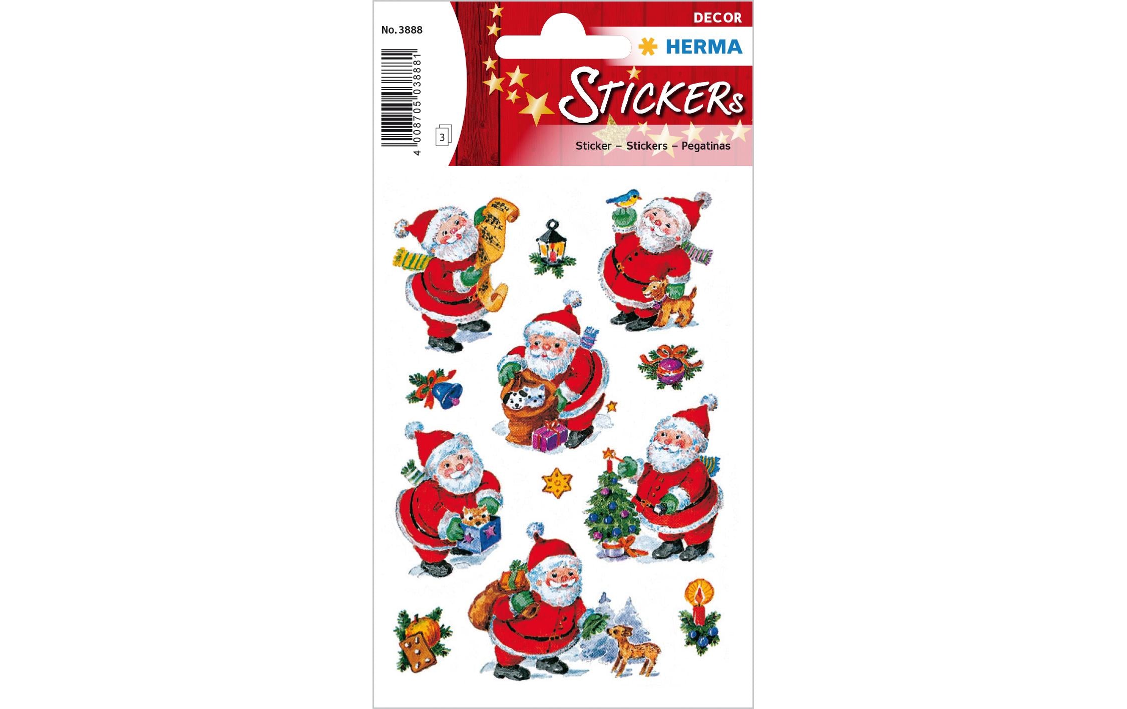 Herma Weihnachtssticker Nikolaus 3 Blatt, 36 Sticker