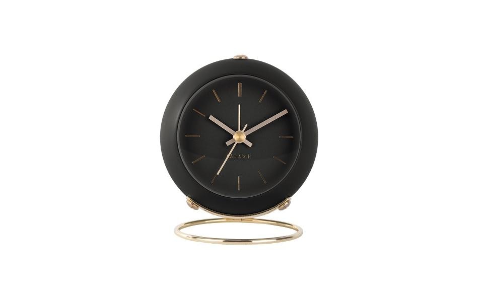 KARLSSON Wecker Globe, Schwarz 9.5 x 10.5 x 7 cm Exkl. 1 x AA Batterien