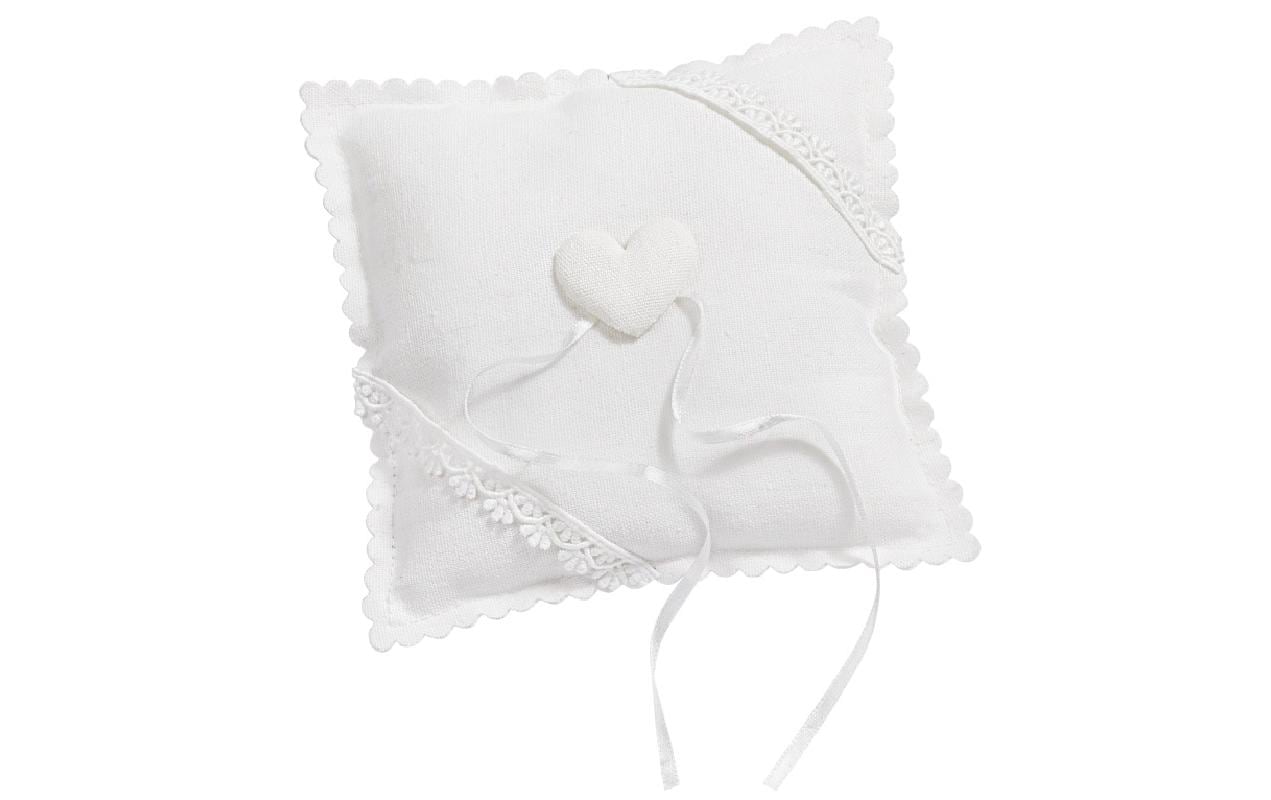 Hobbyfun Ringkissen weiss 14 cm, Herz