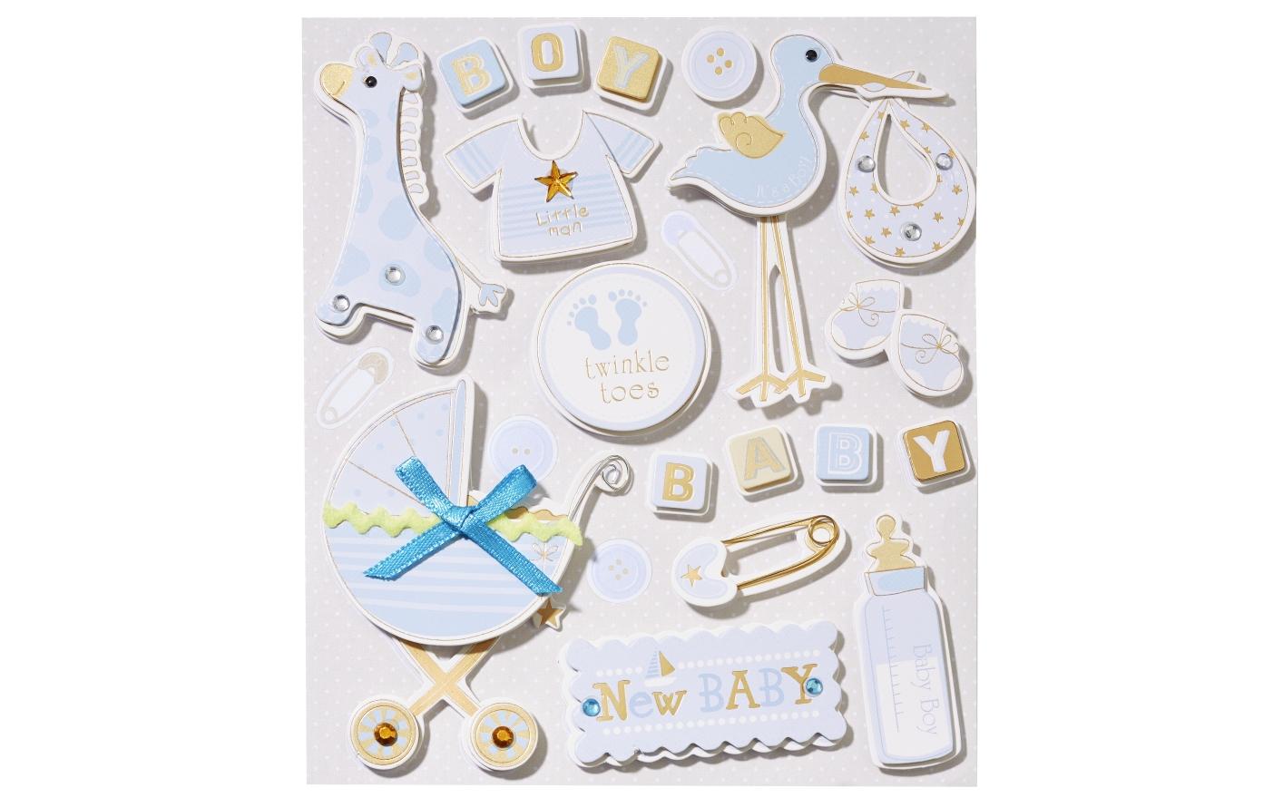 Hobbyfun 3D-Sticker Babyboy 1 Bogen à 12 x 14 cm