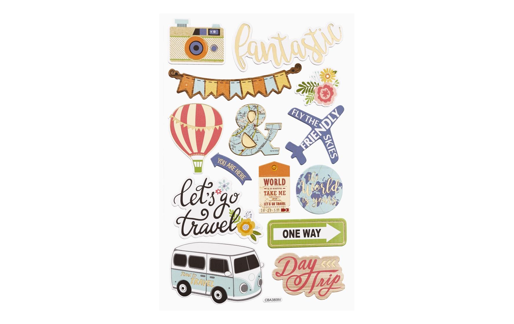 Hobbyfun Sticker, 14 x 21 cm Reisen