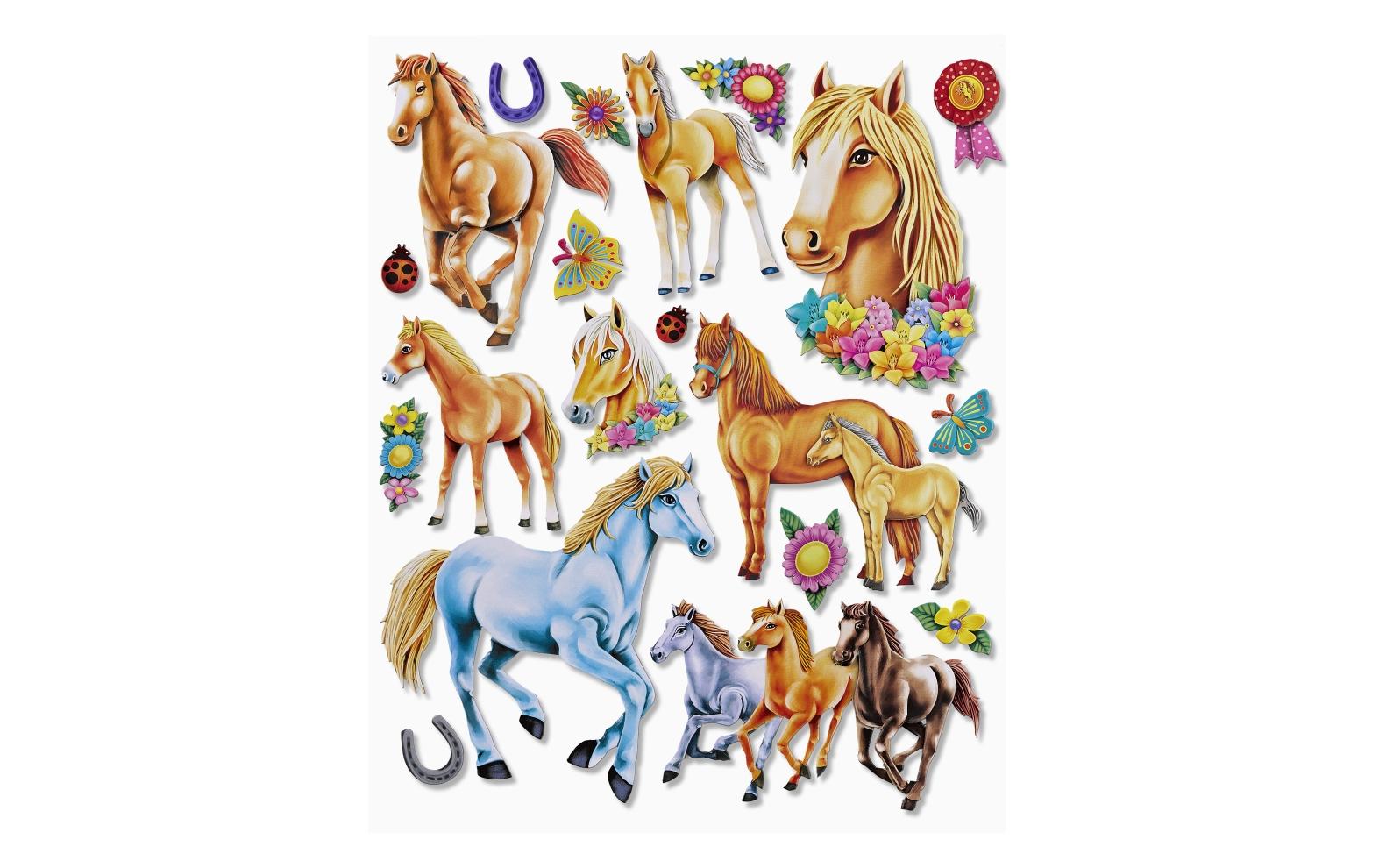 Hobbyfun XXL-Sticker 3D Pferde Bogen ca. 30 x 30 cm