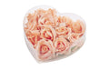 Hobbyfun Streu-Rosen 50 mm 12 Stück, lachs, in Herzbox