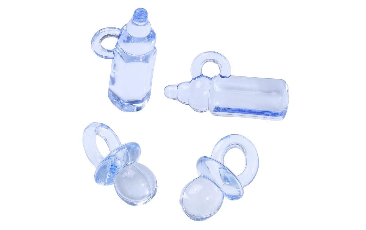 Hobbyfun Streuteile Schnuller/Fläschen blau, 16 Stück