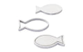 Hobbyfun Streuteile Fisch weiss, 3.5 - 4 cm, 8 Stück