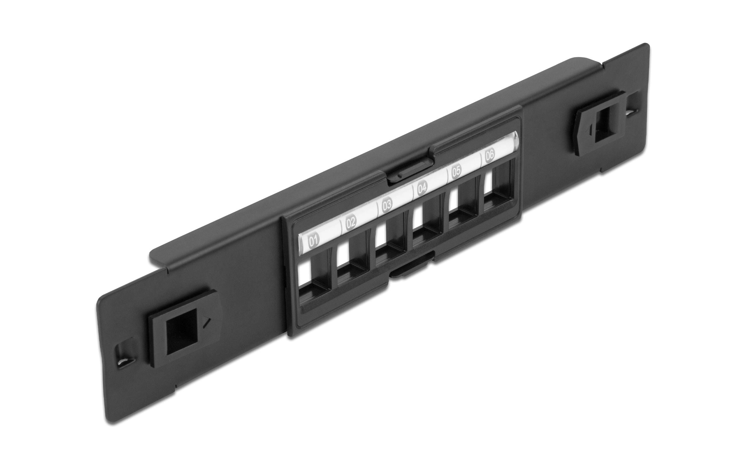 Delock 6-Port 10" Panel, metal schwarz, für Keystone Module