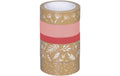 Heyda Washi Tape Natur Blätter 5 Rollen in 3 versch. Grössen, Rosa
