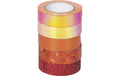 Heyda Washi Tape Effekt Mix Basic Orange 5 Rollen in 2 Grössen: 5mx12mm, 2mx12mm