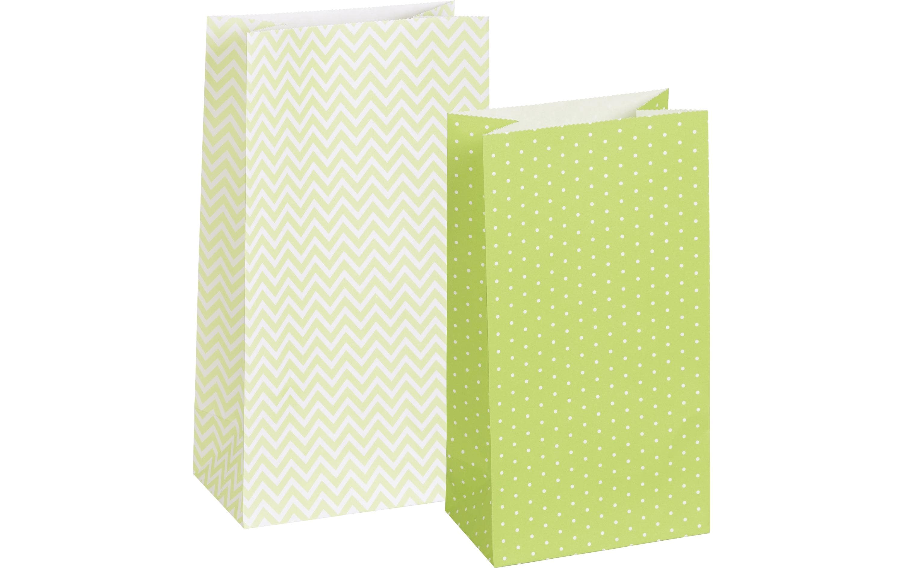 Heyda Papiertüten Grün 12 Stück 12 Beutel, 6 pro Grösse und Motiv