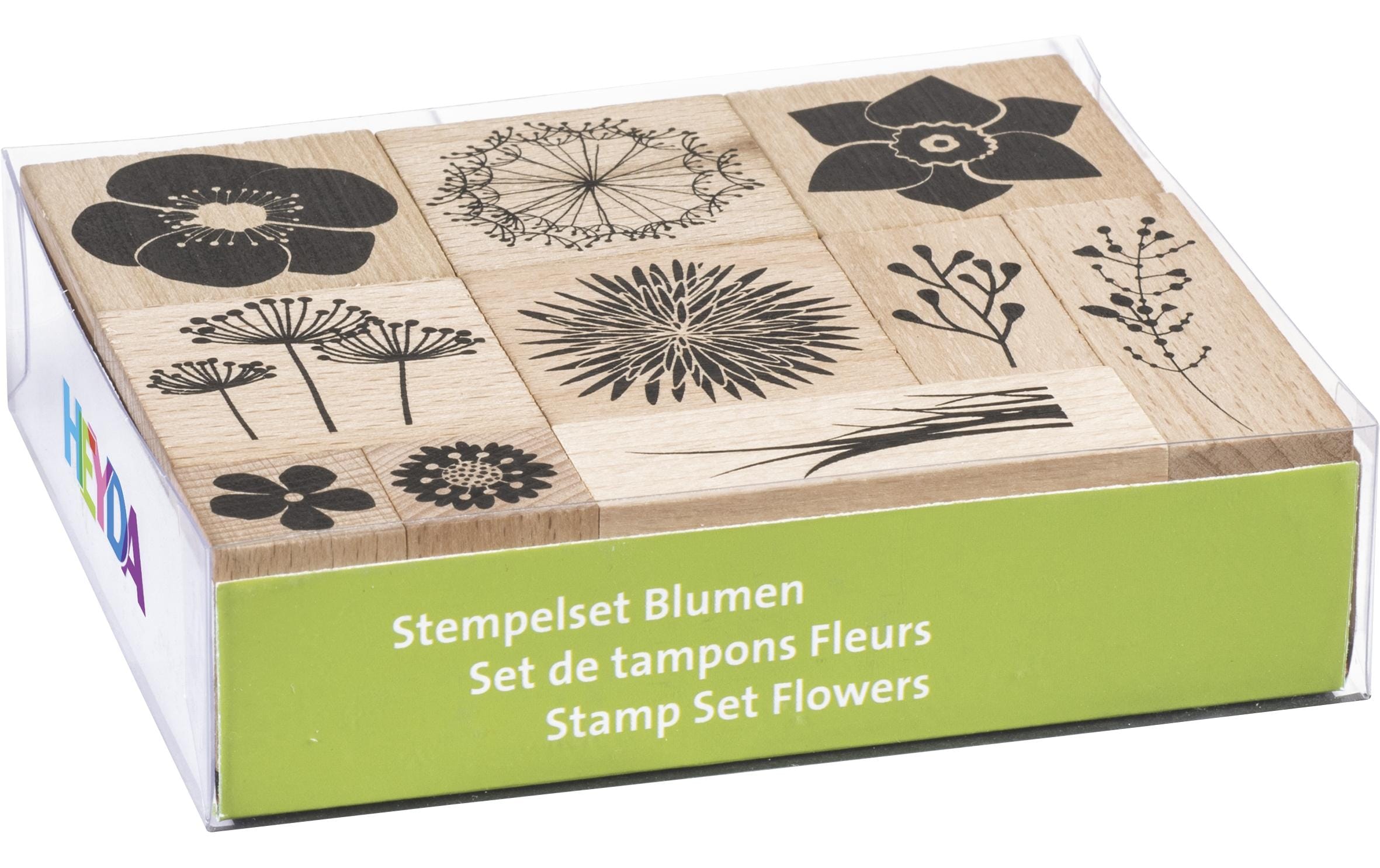 Heyda Motivstempel-Set Blumen 10 Stempel