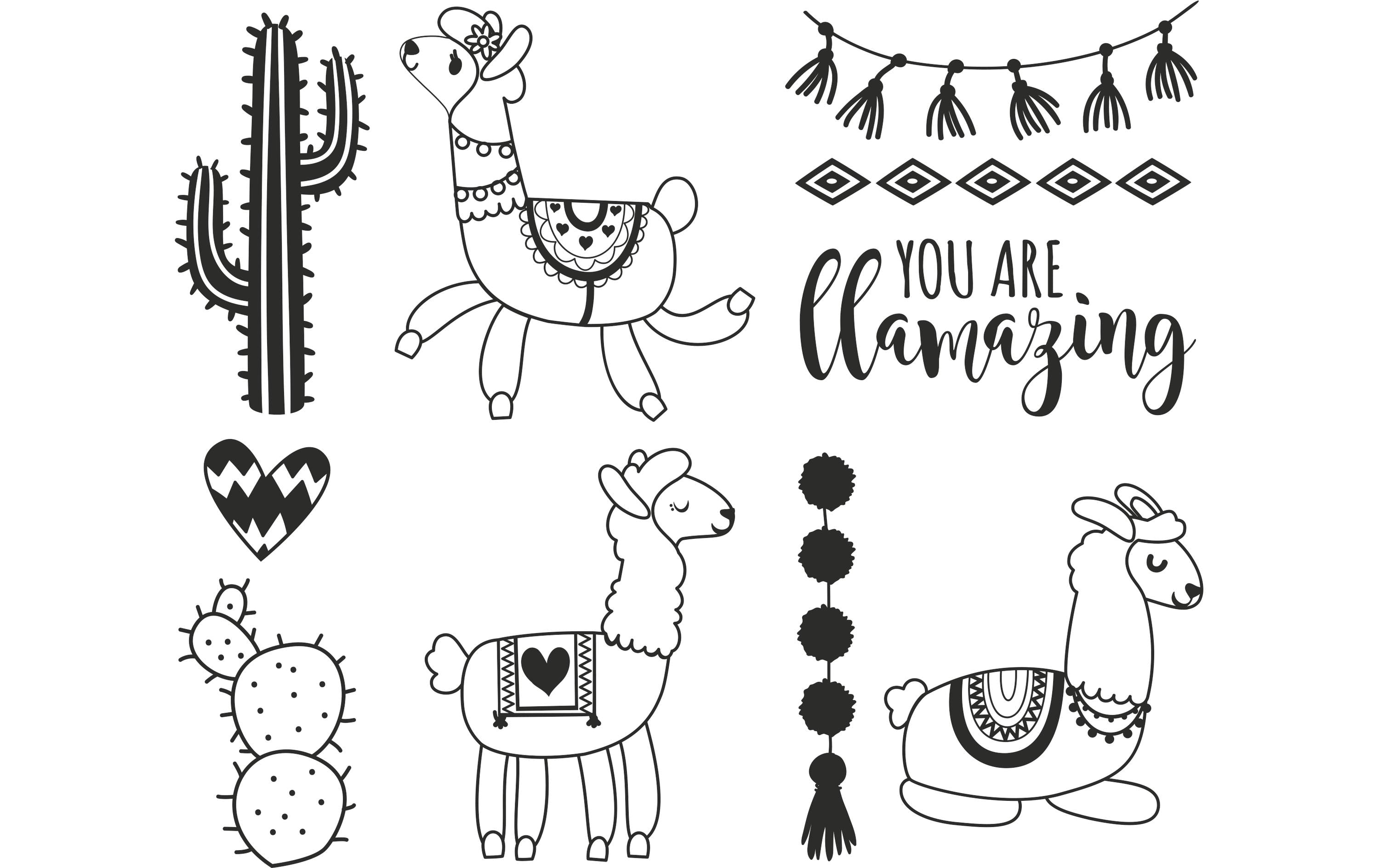 Heyda Motivstempel-Set Lama 10 Stempel