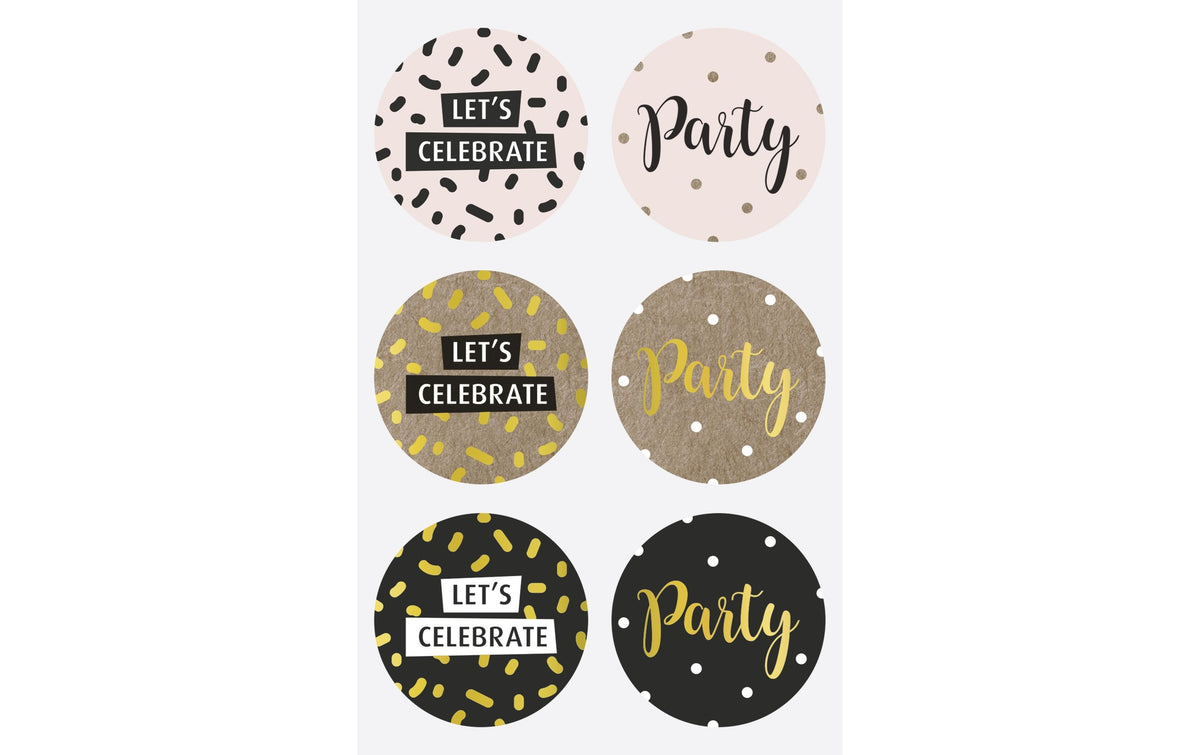 Heyda Motivsticker Party 4 Blatt mit je 6 Sticker