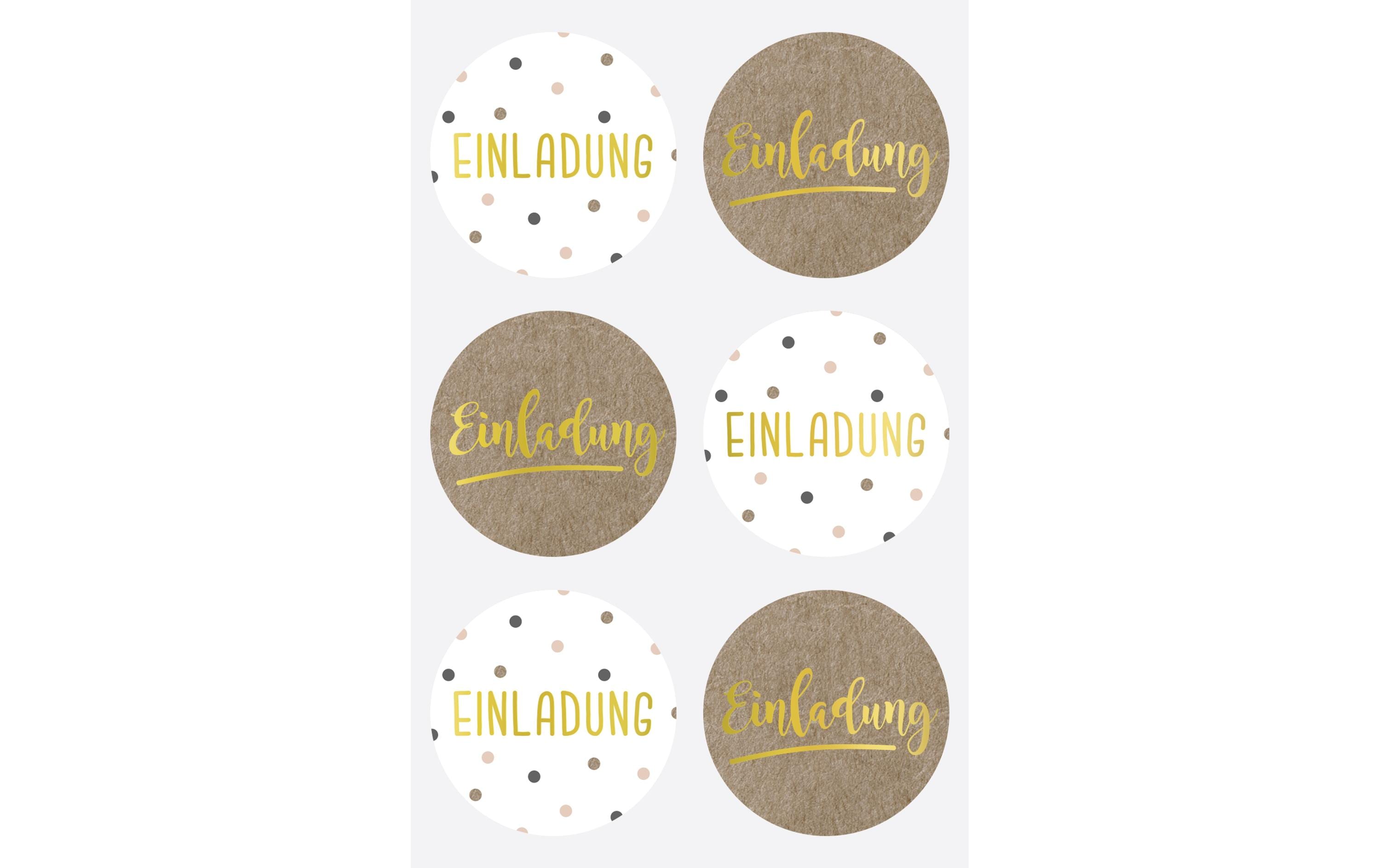 Heyda Motivsticker Einladung 4 Blatt mit je 6 Sticker