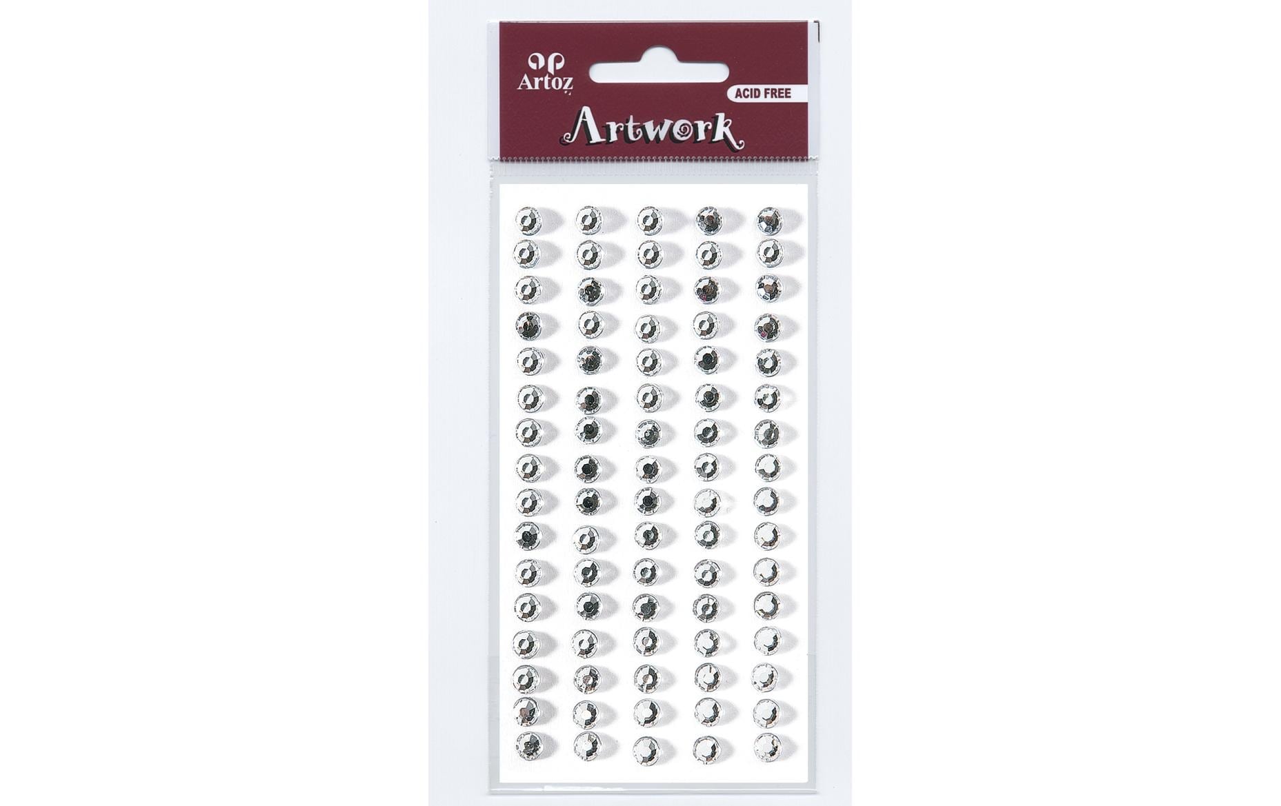 Artoz Artwork Sticker Kristall silber, 5mm, 1 Blatt