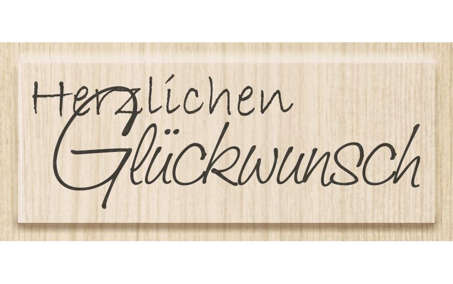 Heyda Motivstempel Herzlichen Glückwunsch Grösse: 6.5 x 2.3 cm