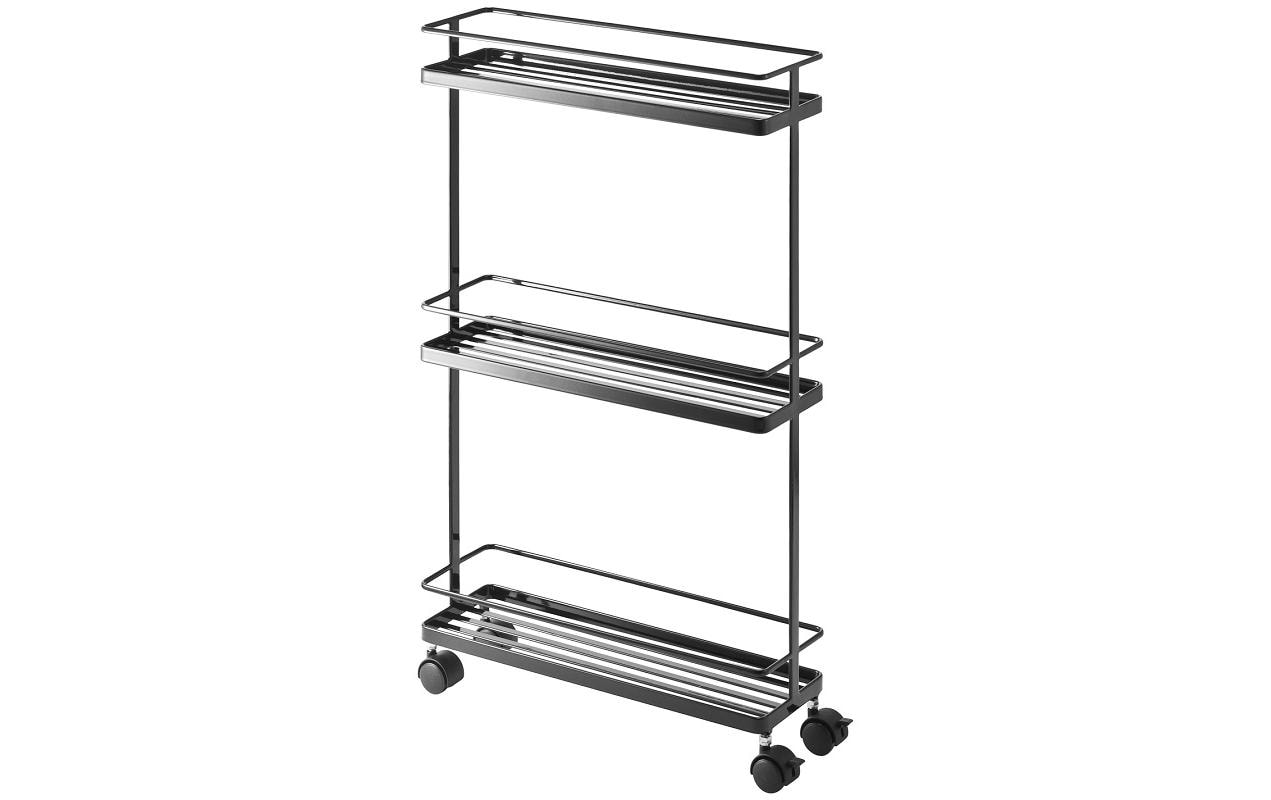 Yamazaki Servierwagen Tower schwarz 3 Fächer, 38x12x66cm