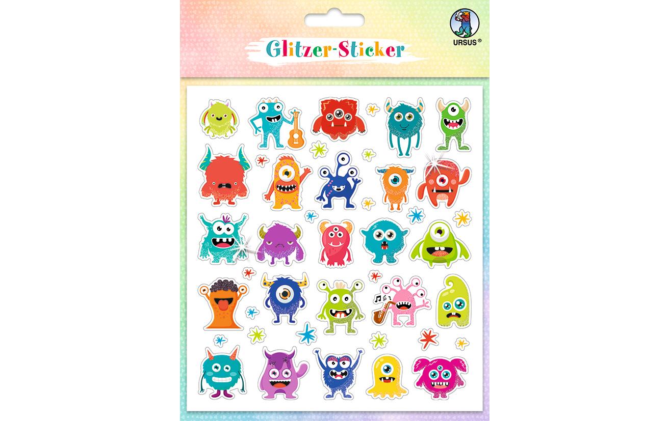 URSUS Sticker Glitter Fun Monster 4 Stickerbögen