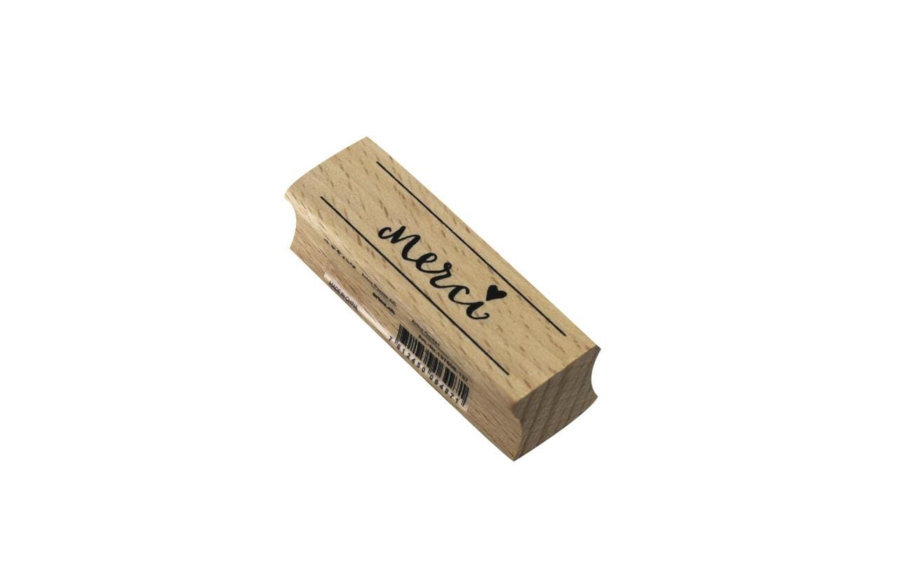 Artoz Motivstempel Merci 20x60xH19mm, Buche