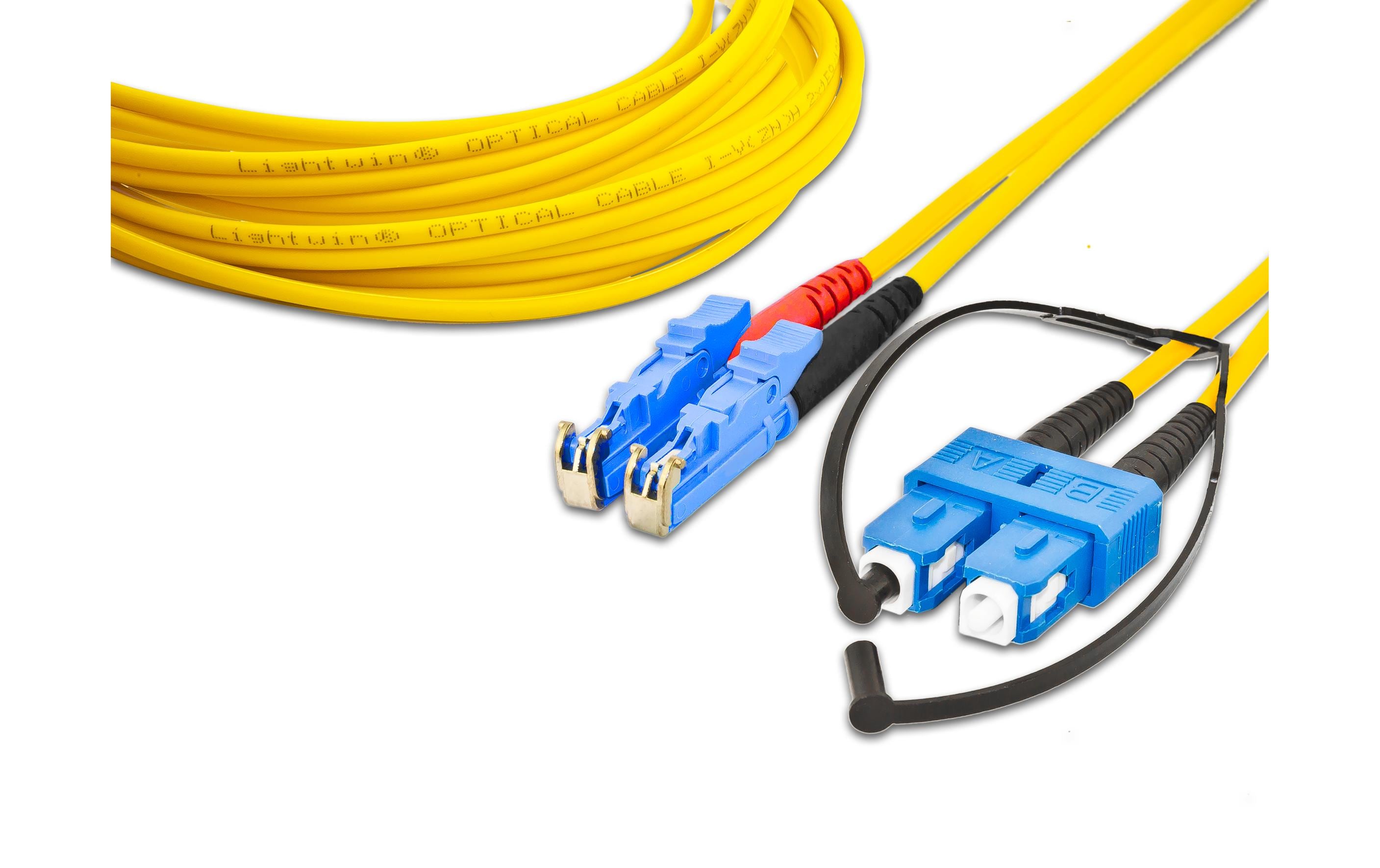 Lightwin LWL HQ Duplex Patchkabel, LSH, 5m Singlemode OS2, E2000-SC kompatibel