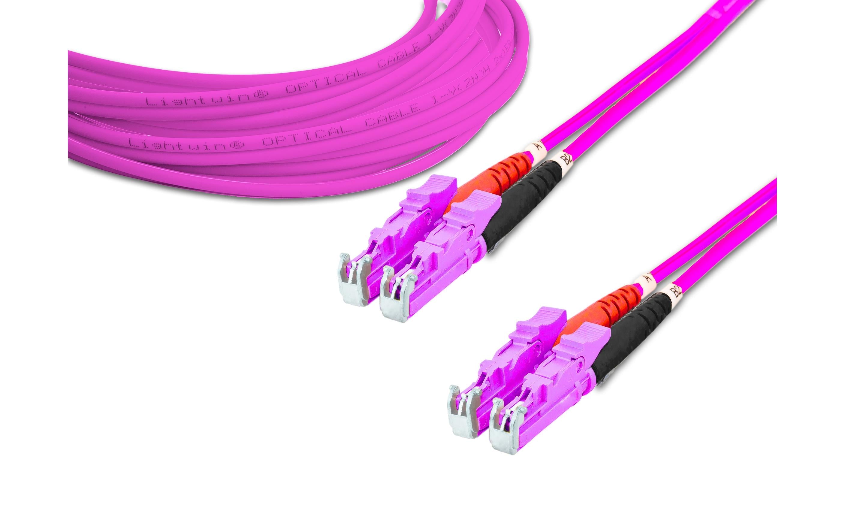 Lightwin LWL HQ Duplex Patchkabel, LSH, 1m Multimode OM4, E2000-E2000 kompatibel