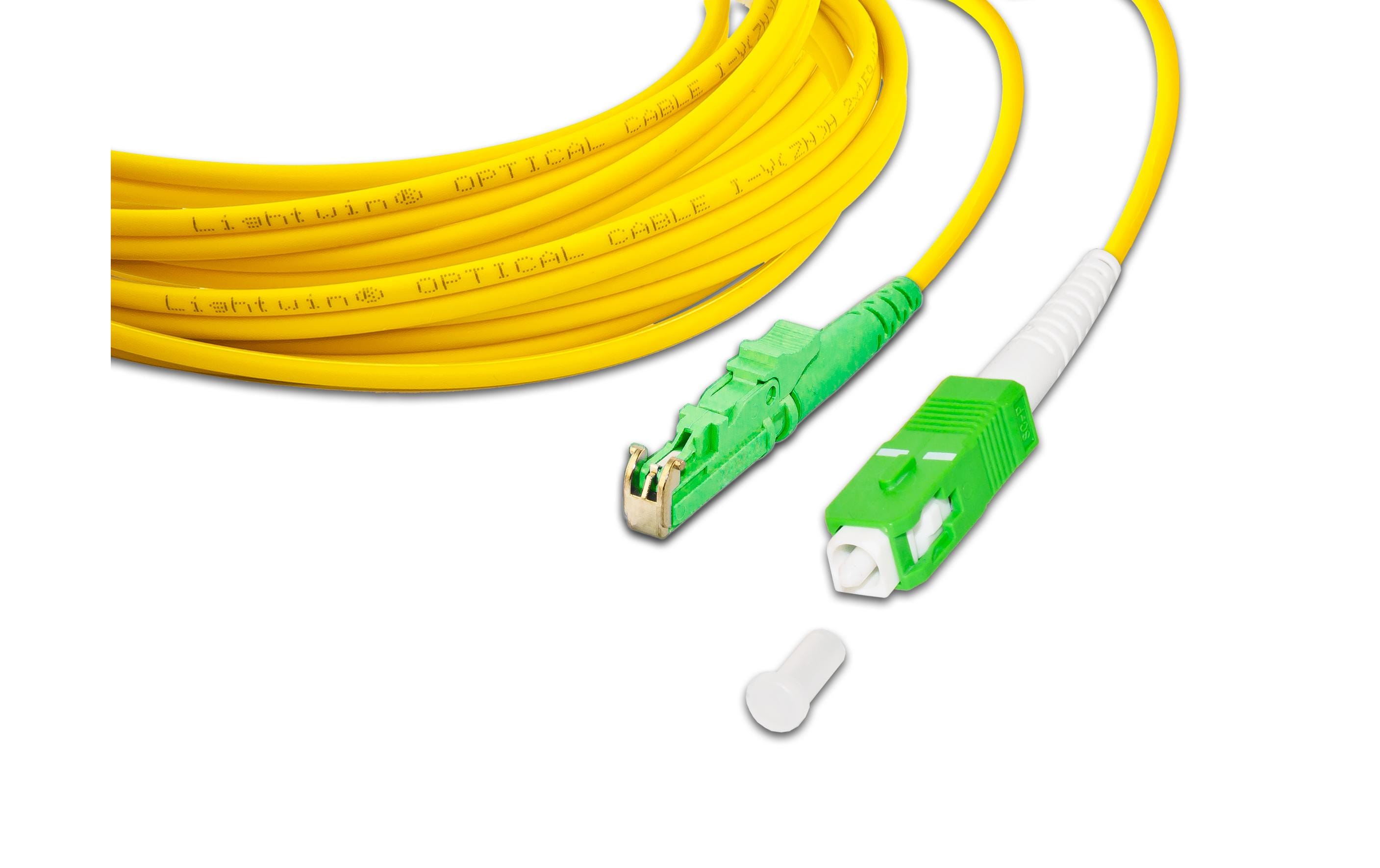 Lightwin LWL HQ Simplex Patchkabel, LSH, 3m Singlemode OS2, E2000/APC-SC/APC kompatibel