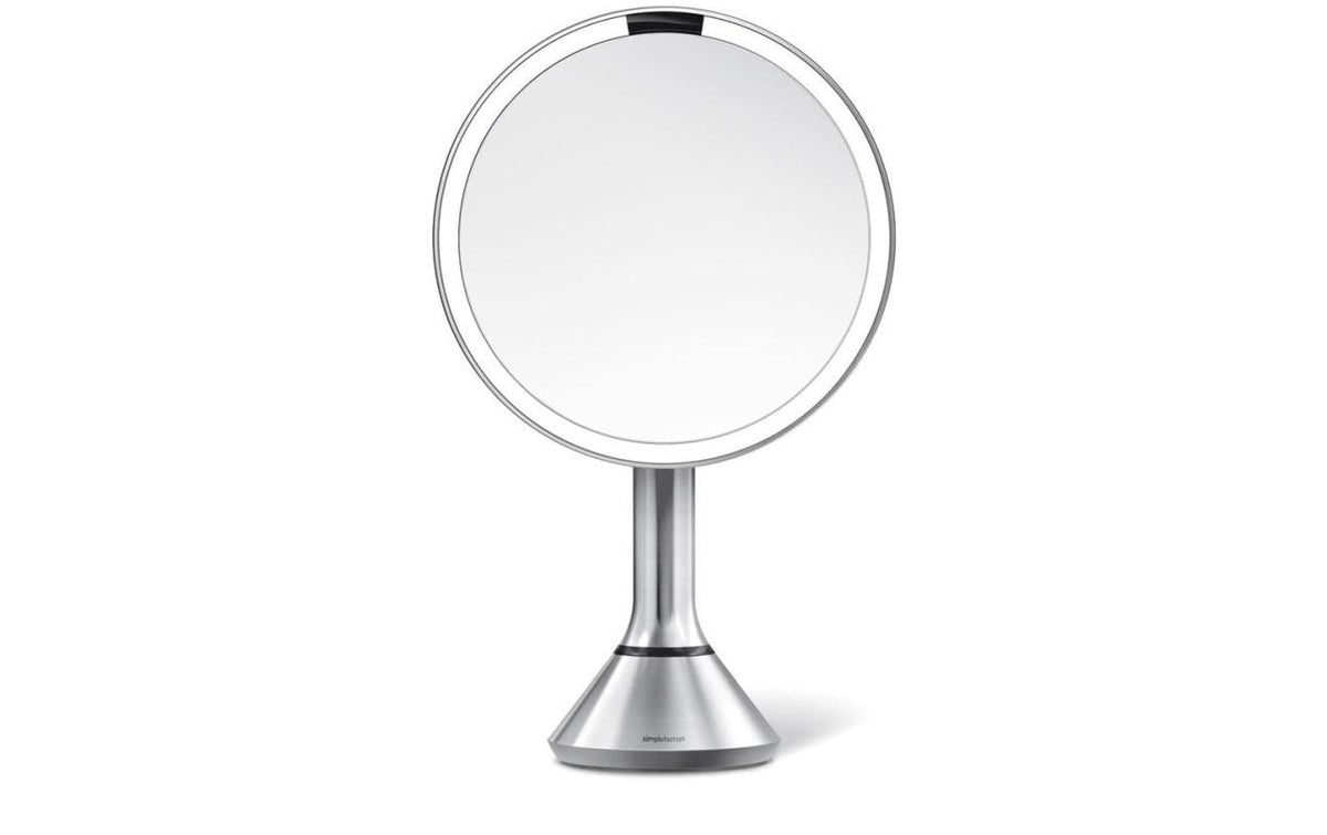 Simplehuman Sensorspiegel 20cm silber 5-fach Vergrösserung, Helligkeit verstellba