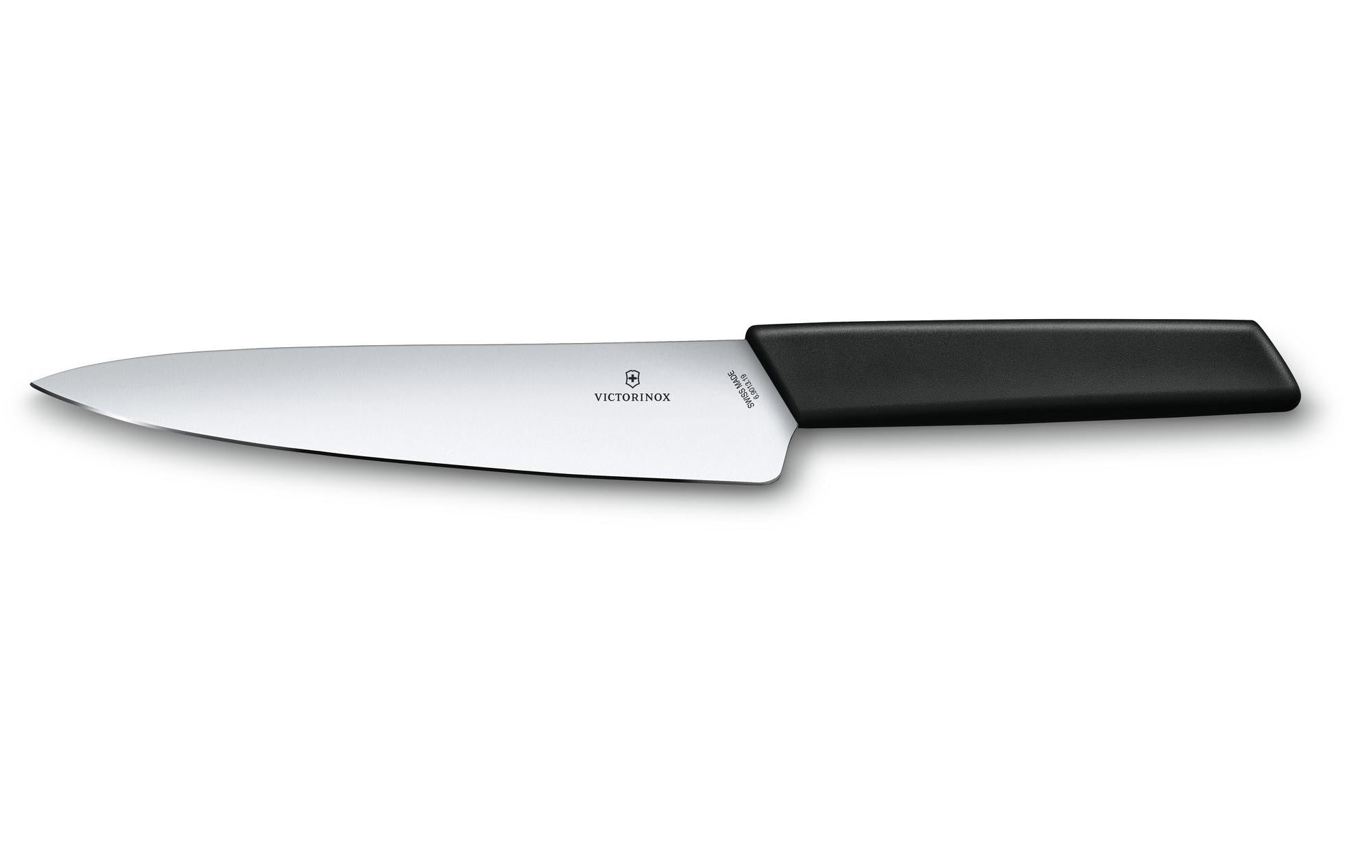 Victorinox Tranchiermesser 19cm Schwarz Gerader Schliff