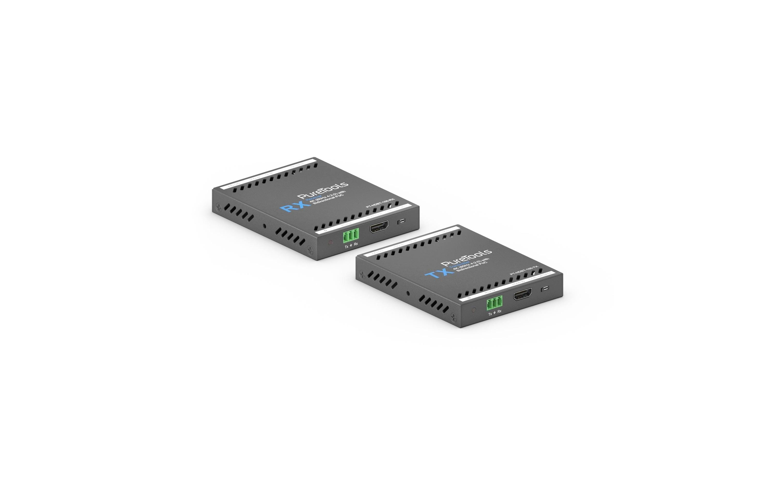 PureTools PT-HDBT-100 HDBT Extender Set, HDMI, bi-Dir PoC, 4K