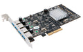 EXSYS EX-12004-2, 4 Port USB 3.1 Chip-Set: 2x Asmedia, 4 x A-Buchsen,