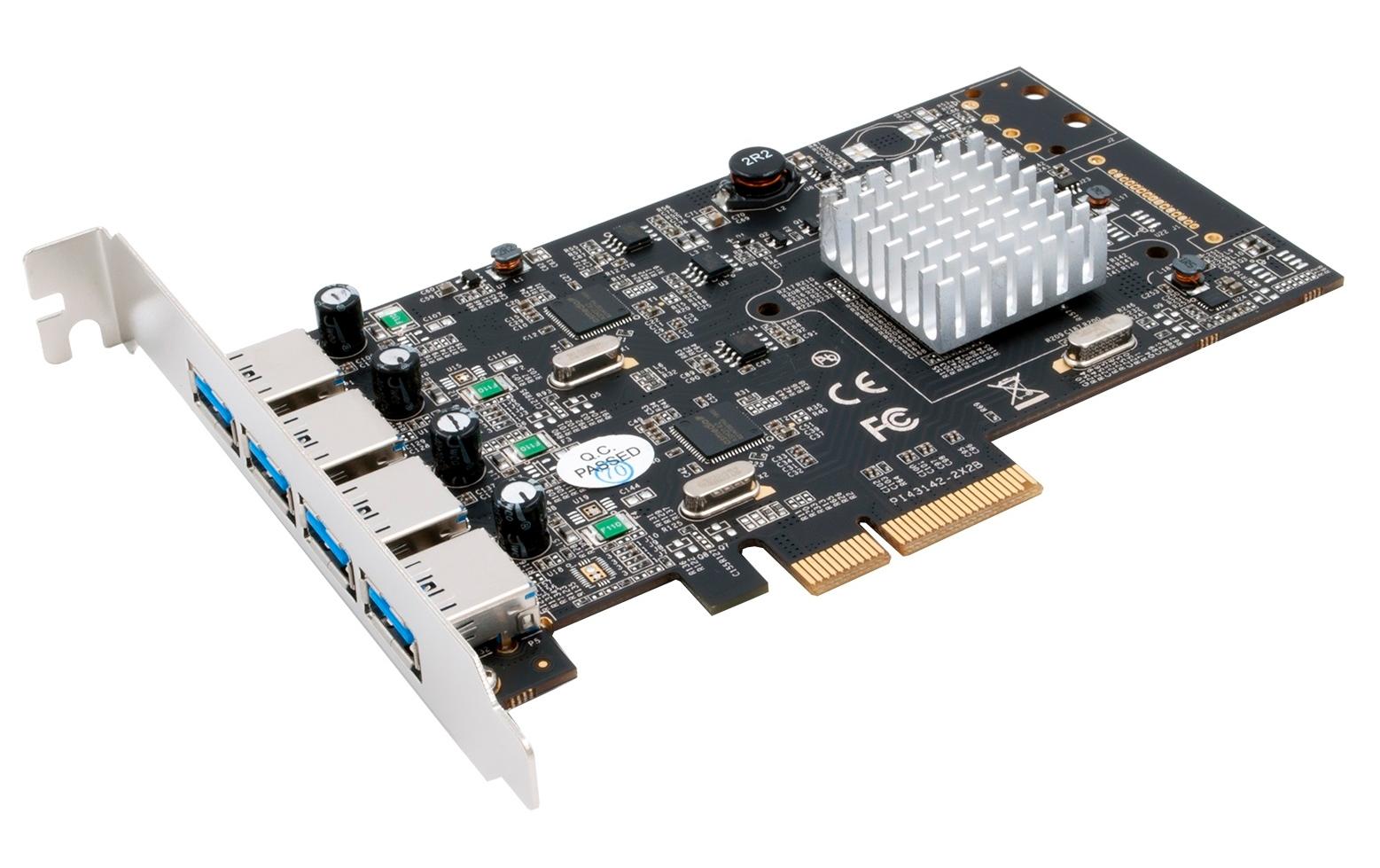 EXSYS EX-12004-2, 4 Port USB 3.1 Chip-Set: 2x Asmedia, 4 x A-Buchsen,