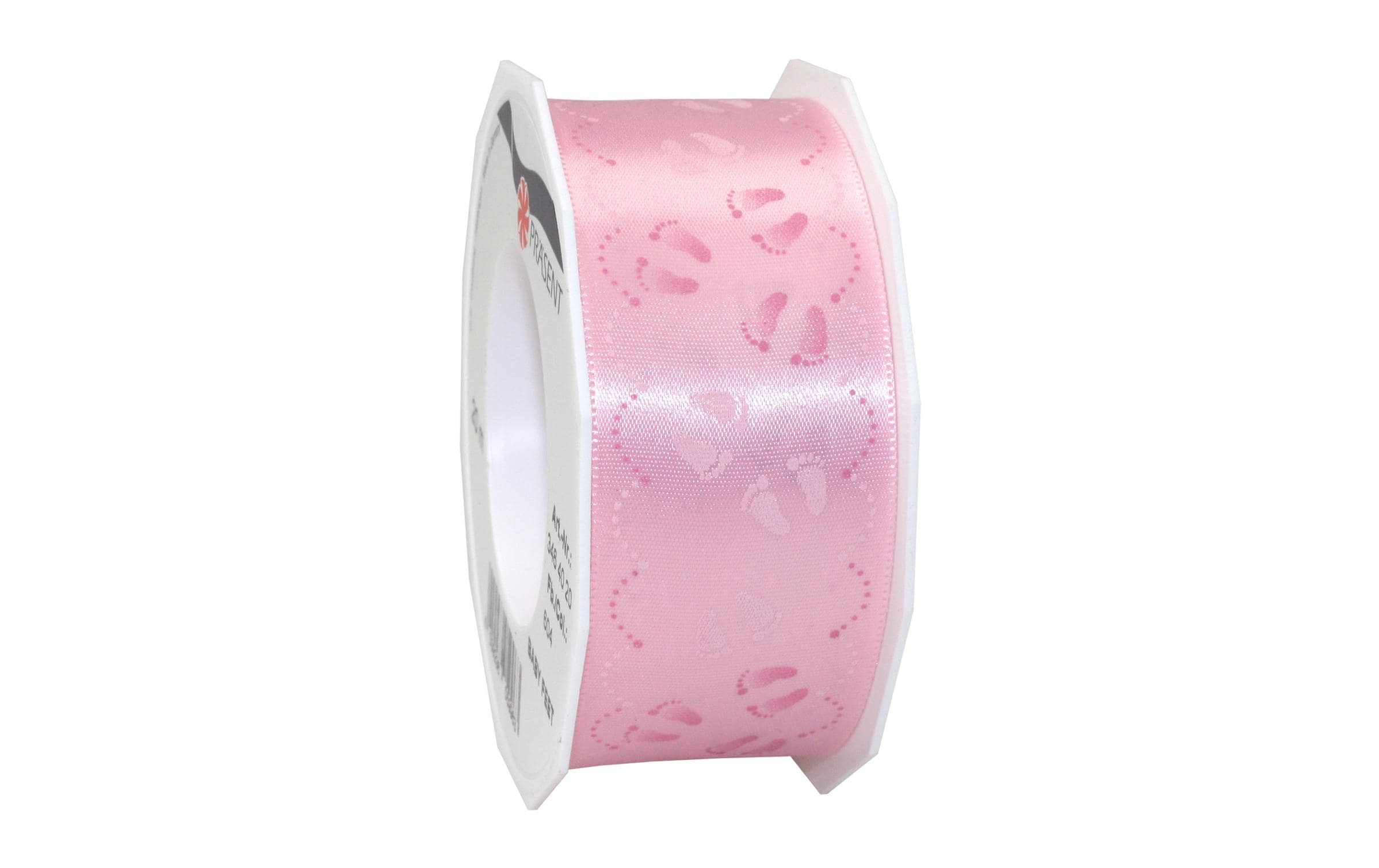 Pattberg Geschenkband Baby Feet Grösse: 4 cm x 20 m, Farbe rosa