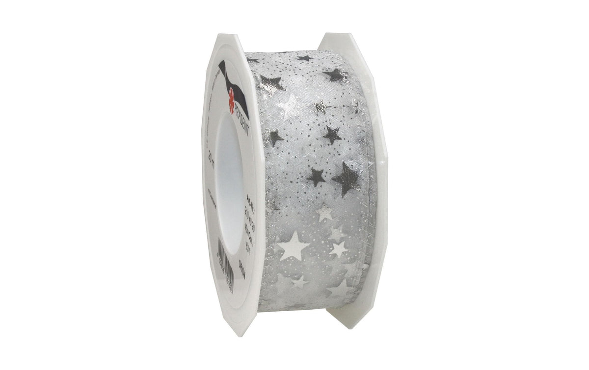 Pattberg Geschenkband Orion Grösse: 4 cm x 20 m, Farbe silber