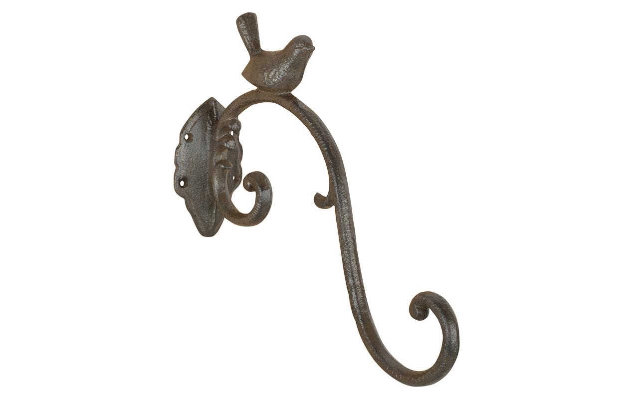 Esschert Design Haken mit Vogel Gusseisen, 27.4x6.7x24 cm