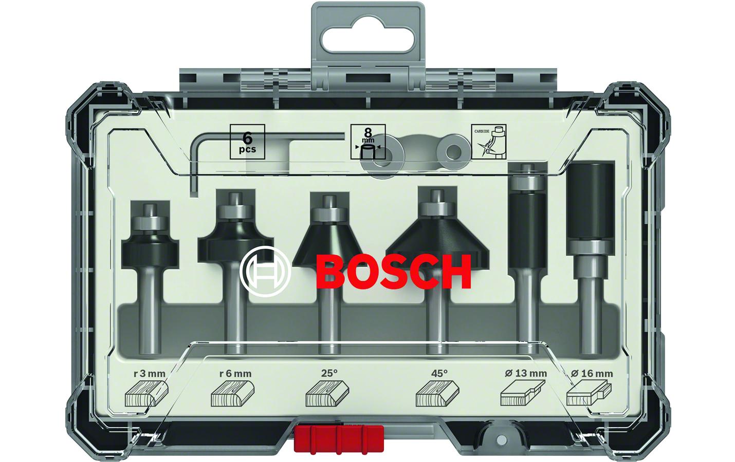 Bosch Professional Rand-& Kantenfräser-Set 6 Teilig, 8-mm-Schaft