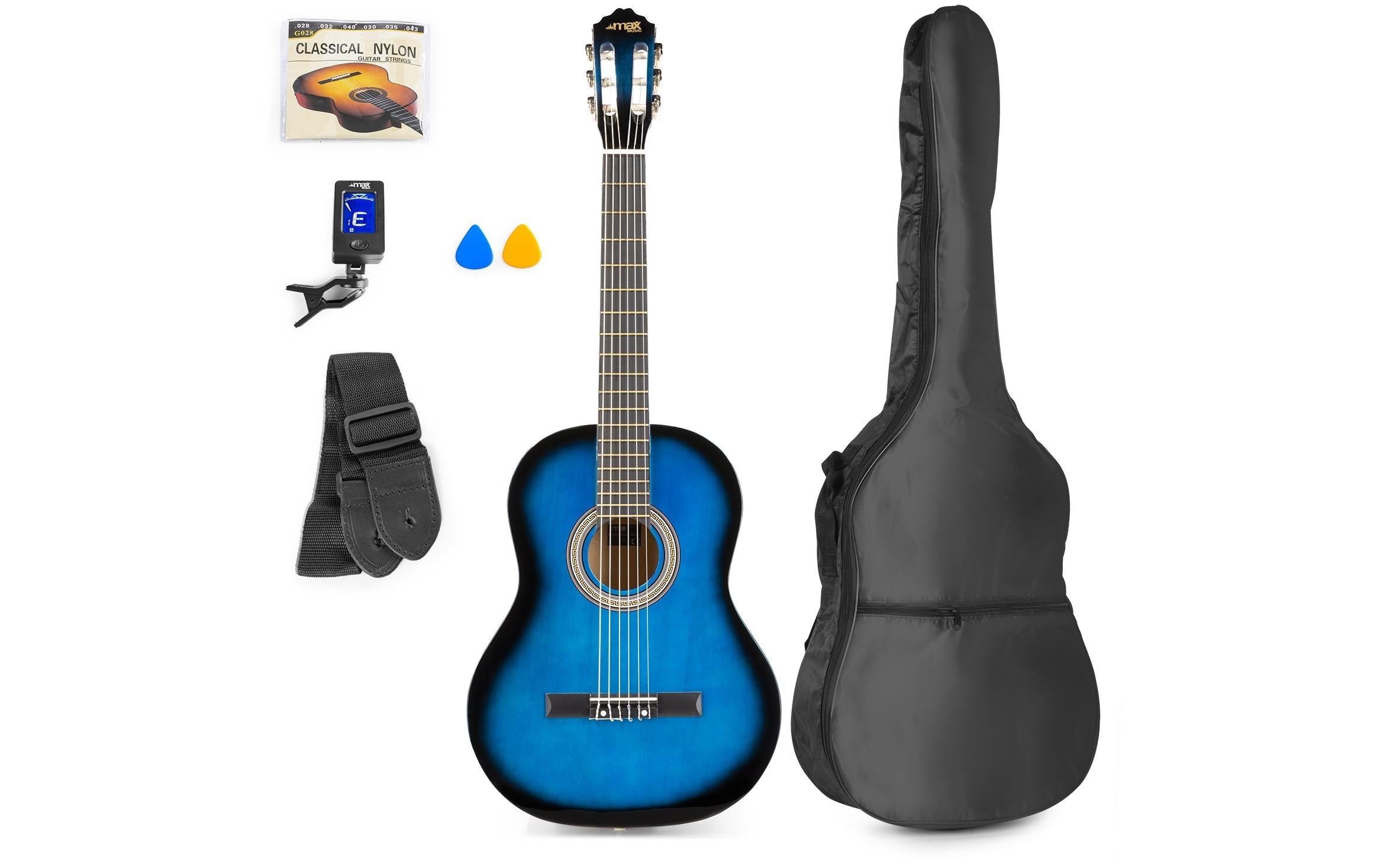 MAX SoloArt-PCK-BL Konzertgitarrenset, blau