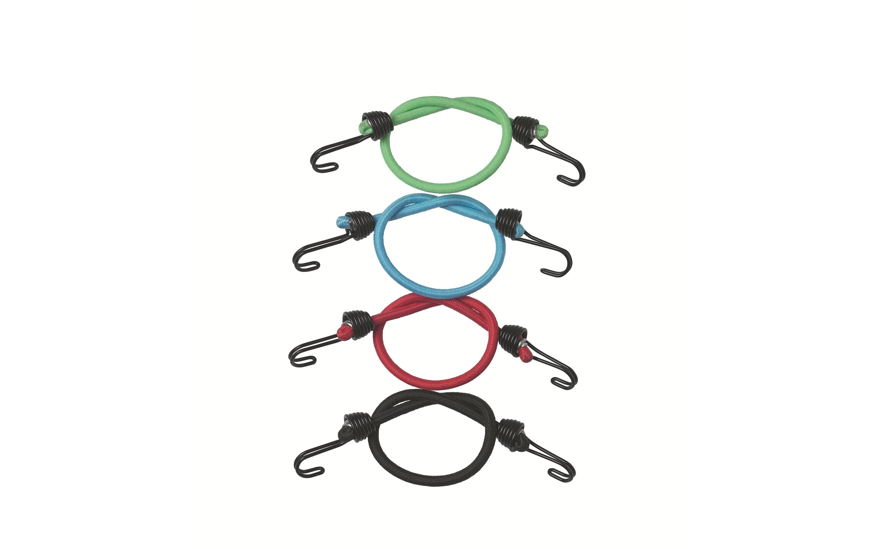 Masterlock Gummi Spannseile 4 Stück Mini Gummispannseile 25cm mit Metallhacken