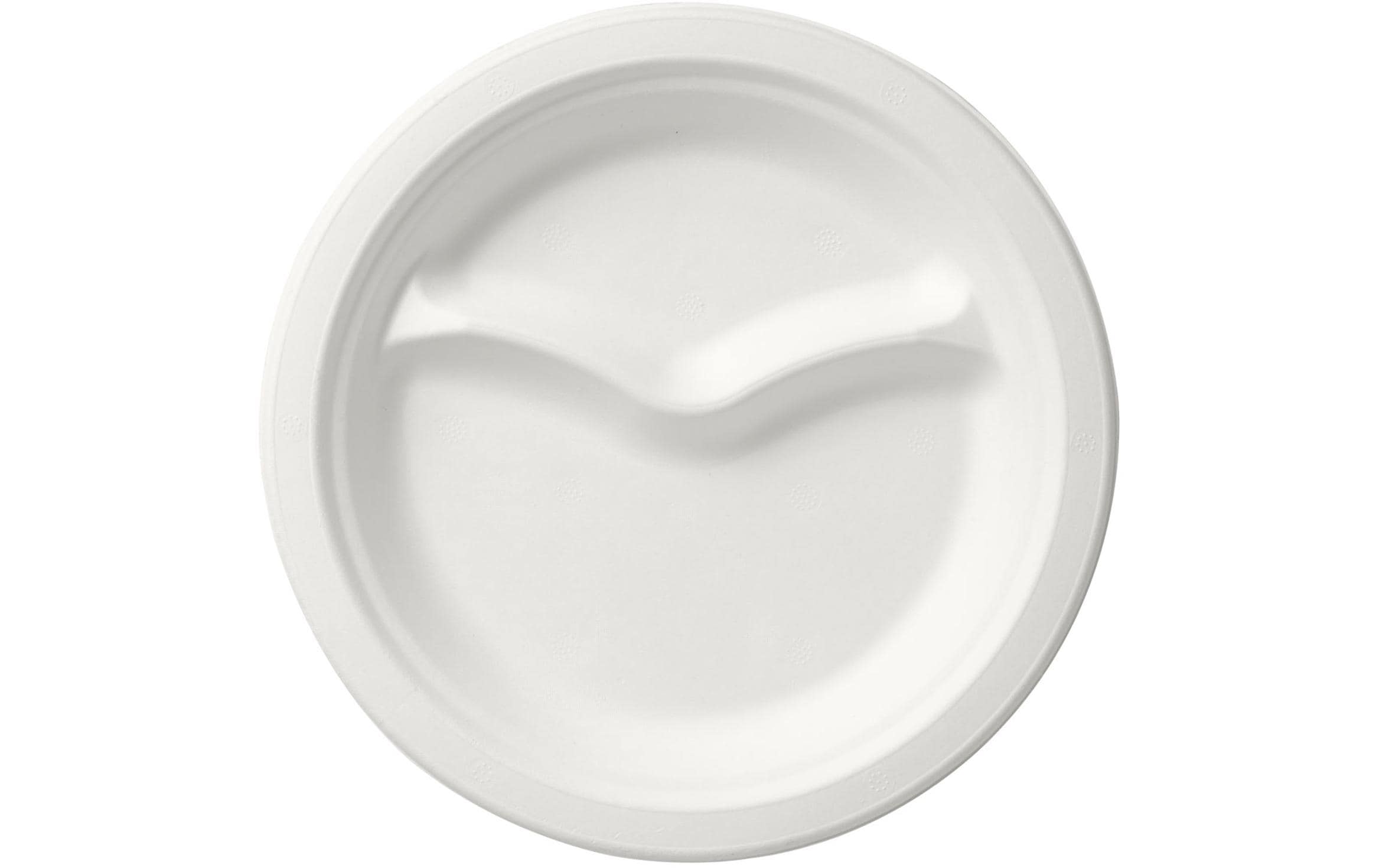 Duni Teller 2-geteilt Ø 22 cm 50Stück, Bagasse Weiss