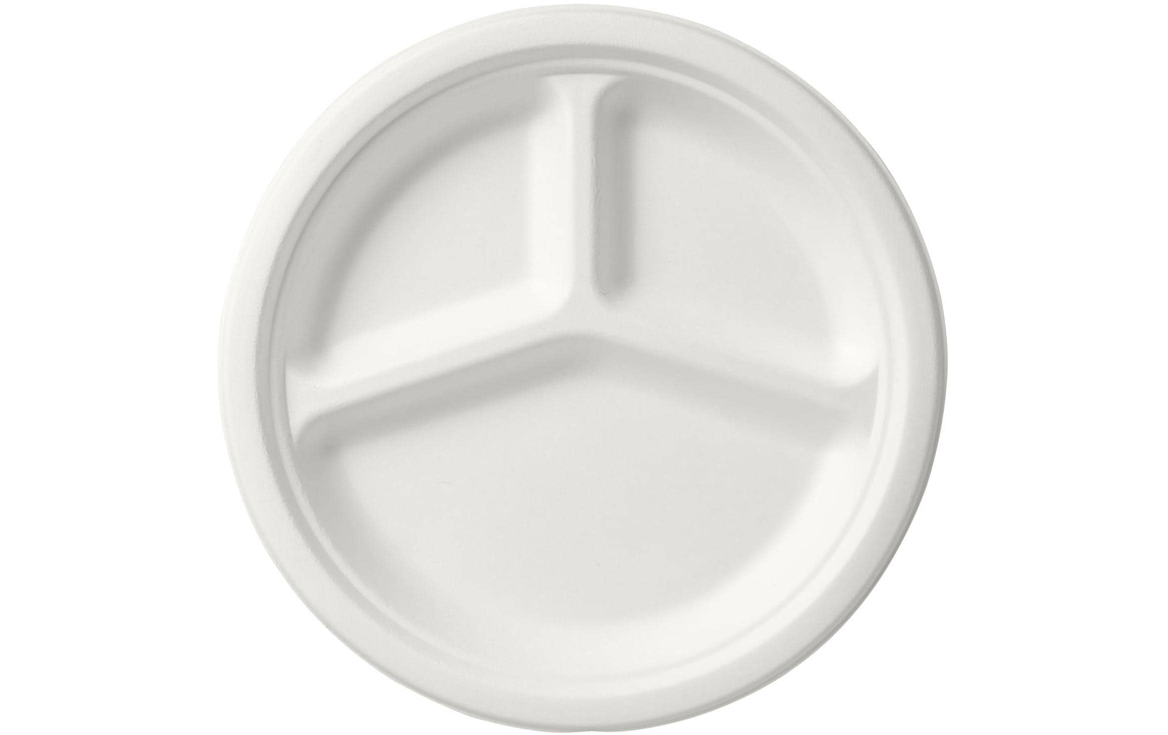 Duni Teller 3-geteilt Ø 26 cm 50Stück, Bagasse Weiss