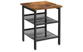 Vasagle Beistelltisch, Schwarz-Braun, Stahl Spanplatte, 40 x 40 x 55 cm (LxBxH)
