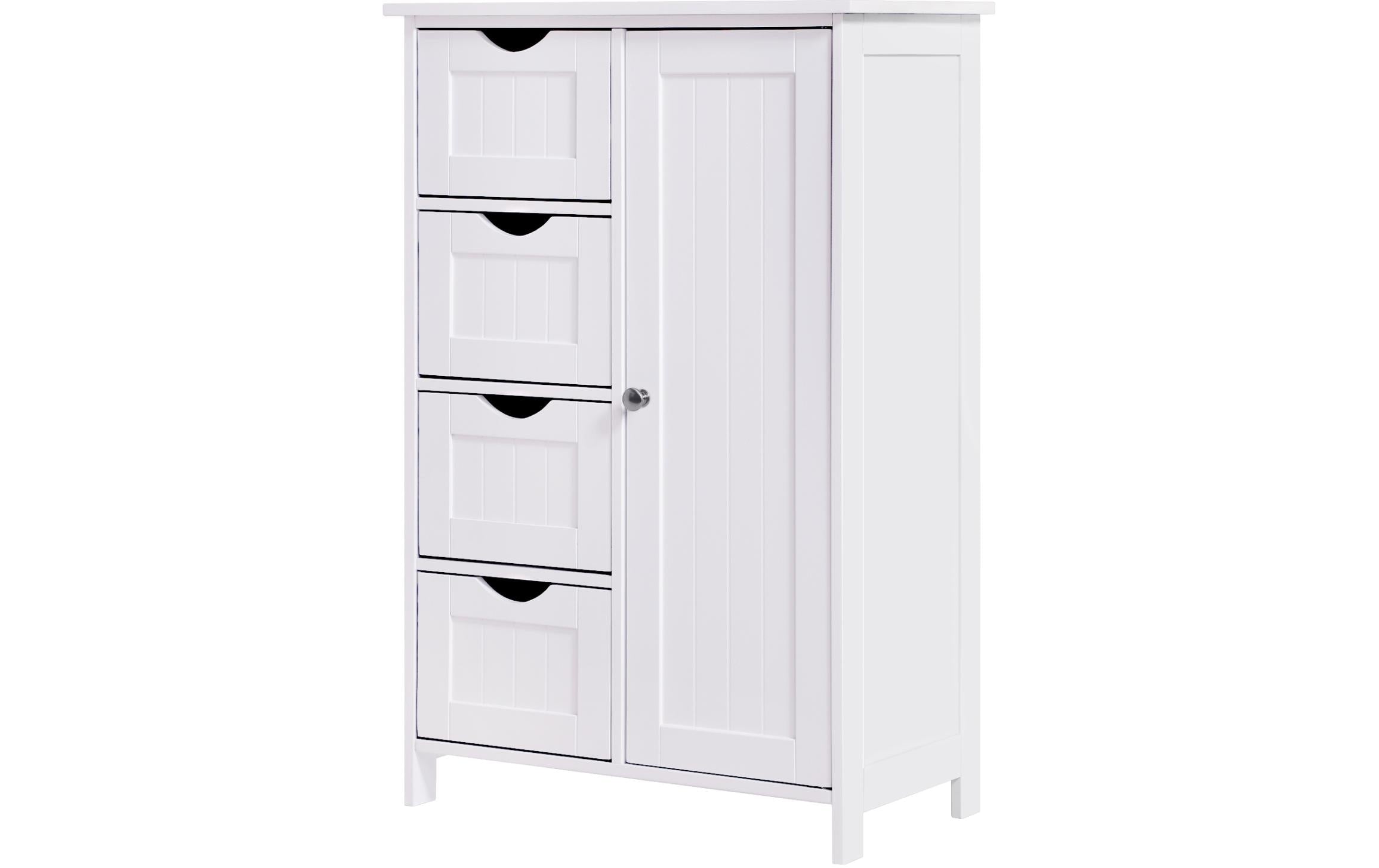 Vasagle Sideboard Landhausstil, Weiss MDF, 55 x 81 x 30 cm (BxHxT)