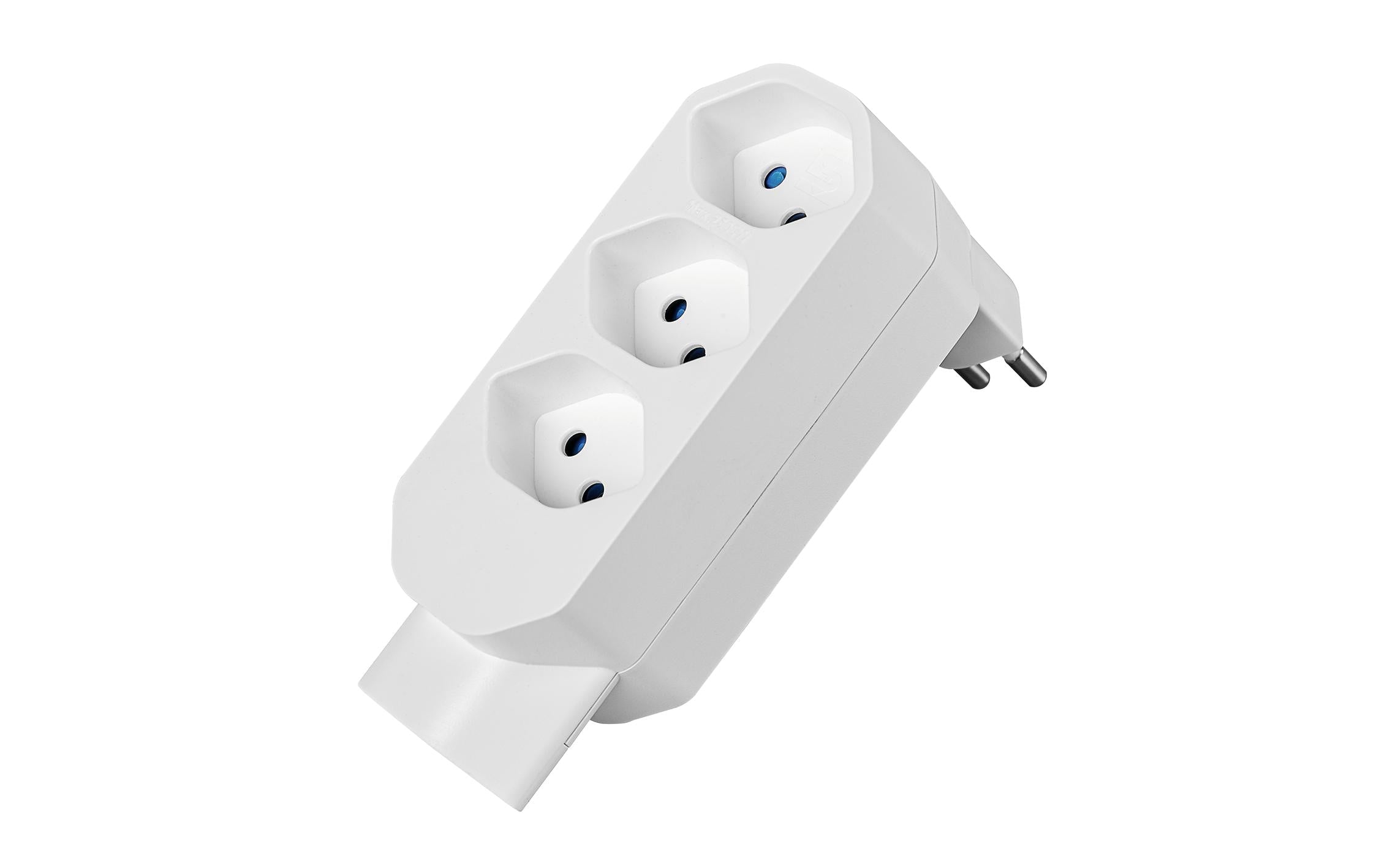 Steffen Manta Mehrfachadapter 4xT13, 1x U weiss, drehbar 320°