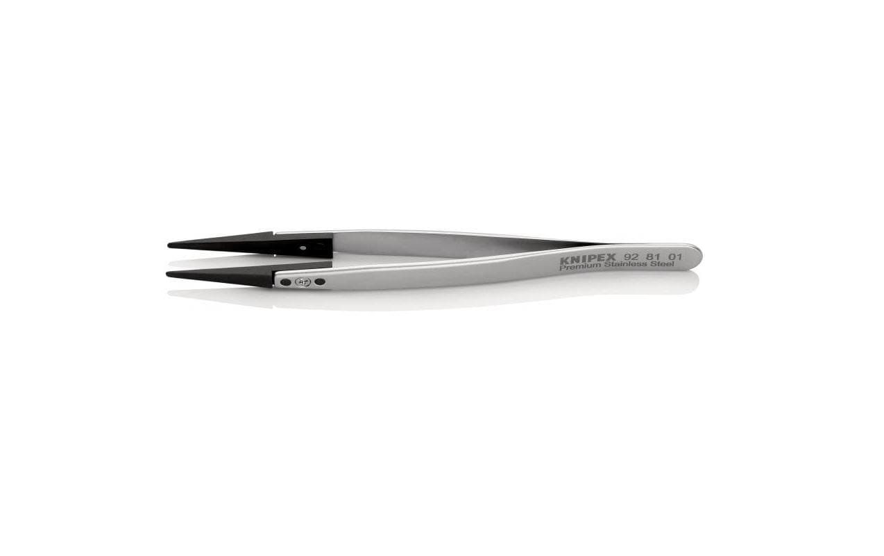 Pinzette mit Wechselspitzen ESD  130 mm Gerade, Edelstahl