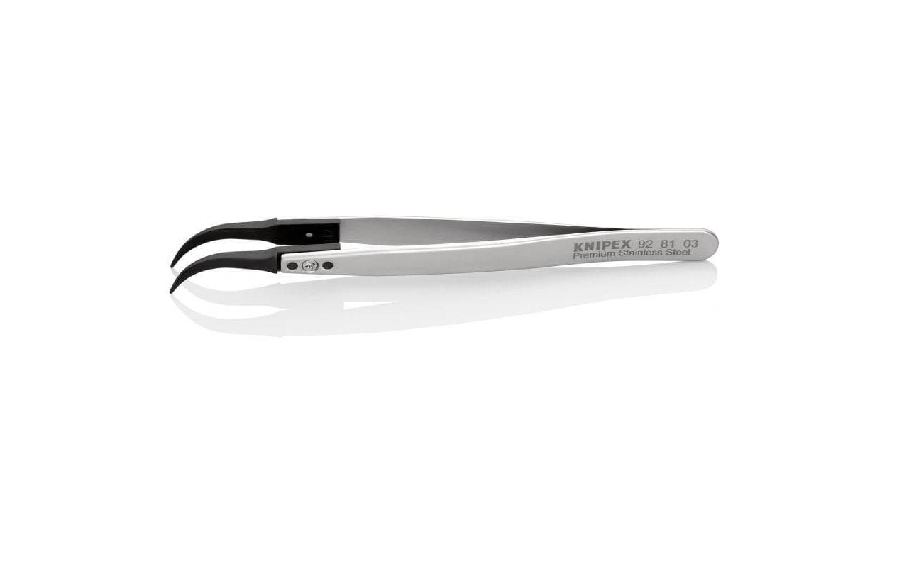 Pinzette mit Wechselspitzen ESD  130 mm gewinkelt 45°, Edelstahl