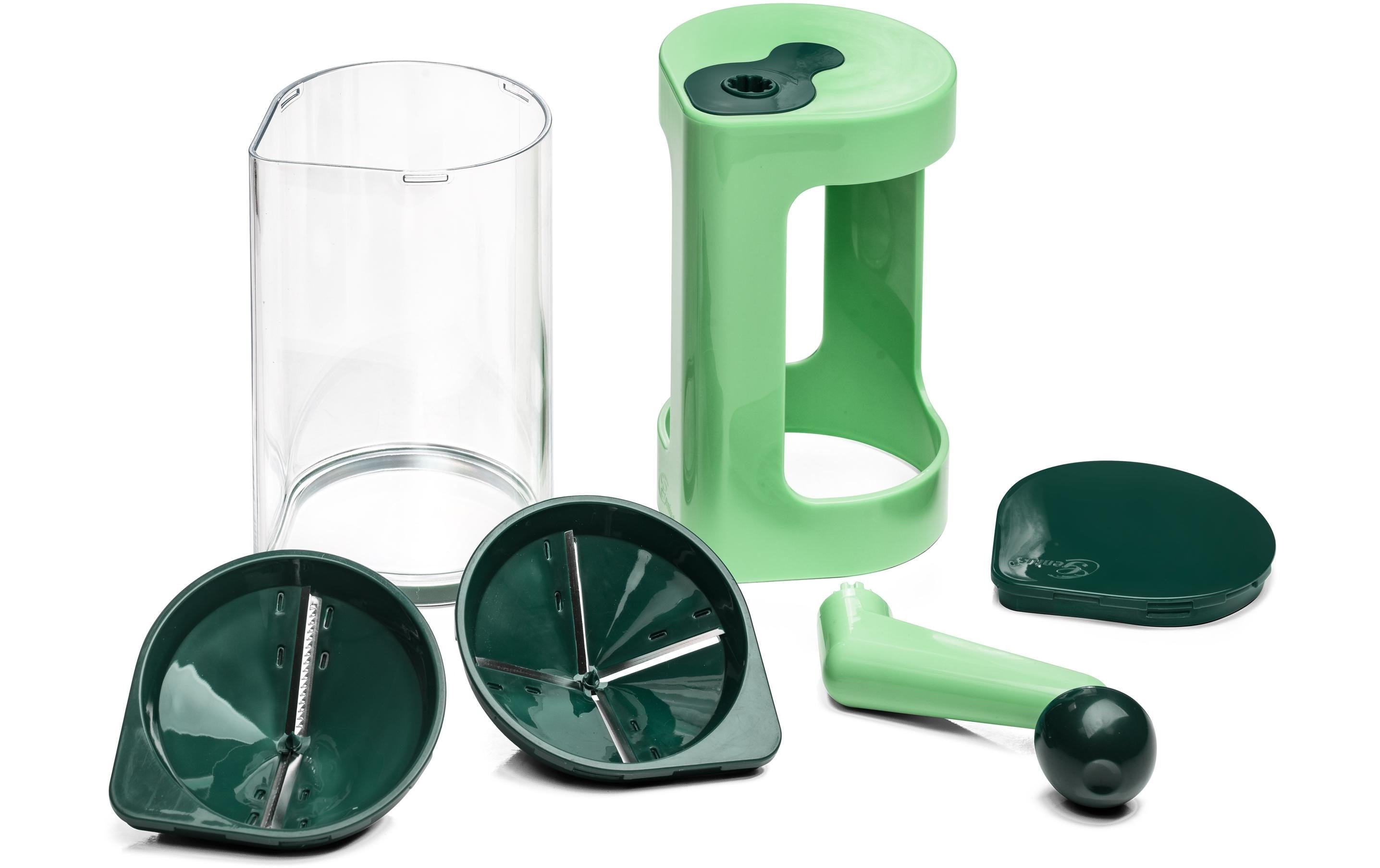Genius Nicer Dicer Super Julietti 6-teilig Hauptteil, 2 Einsätze, Kurbel, Auffangbehäl