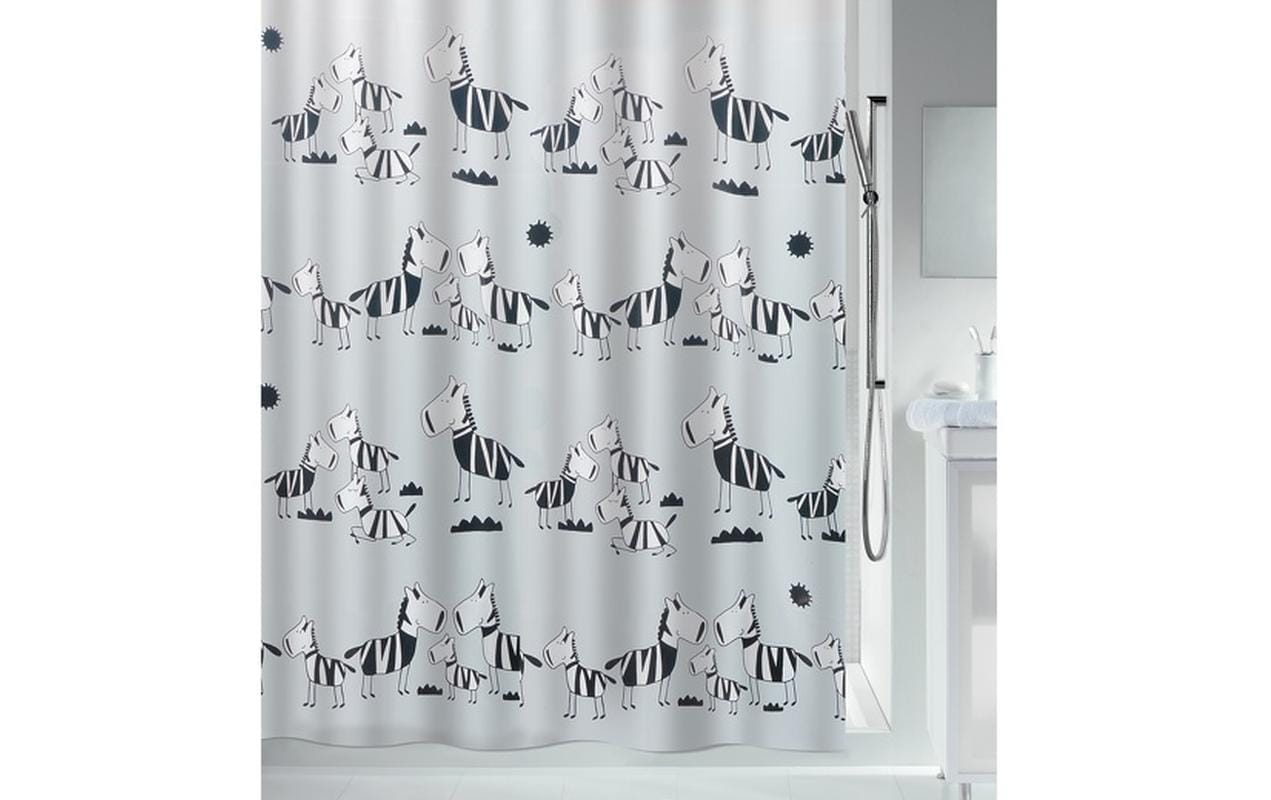 spirella Duschvorhang Zebi 180 x 200 cm, Polyester, waschbar