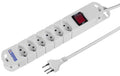 Steckdosenleiste 6xT13, mit Schalter 3m Kabel, 6 x T13, Magnet