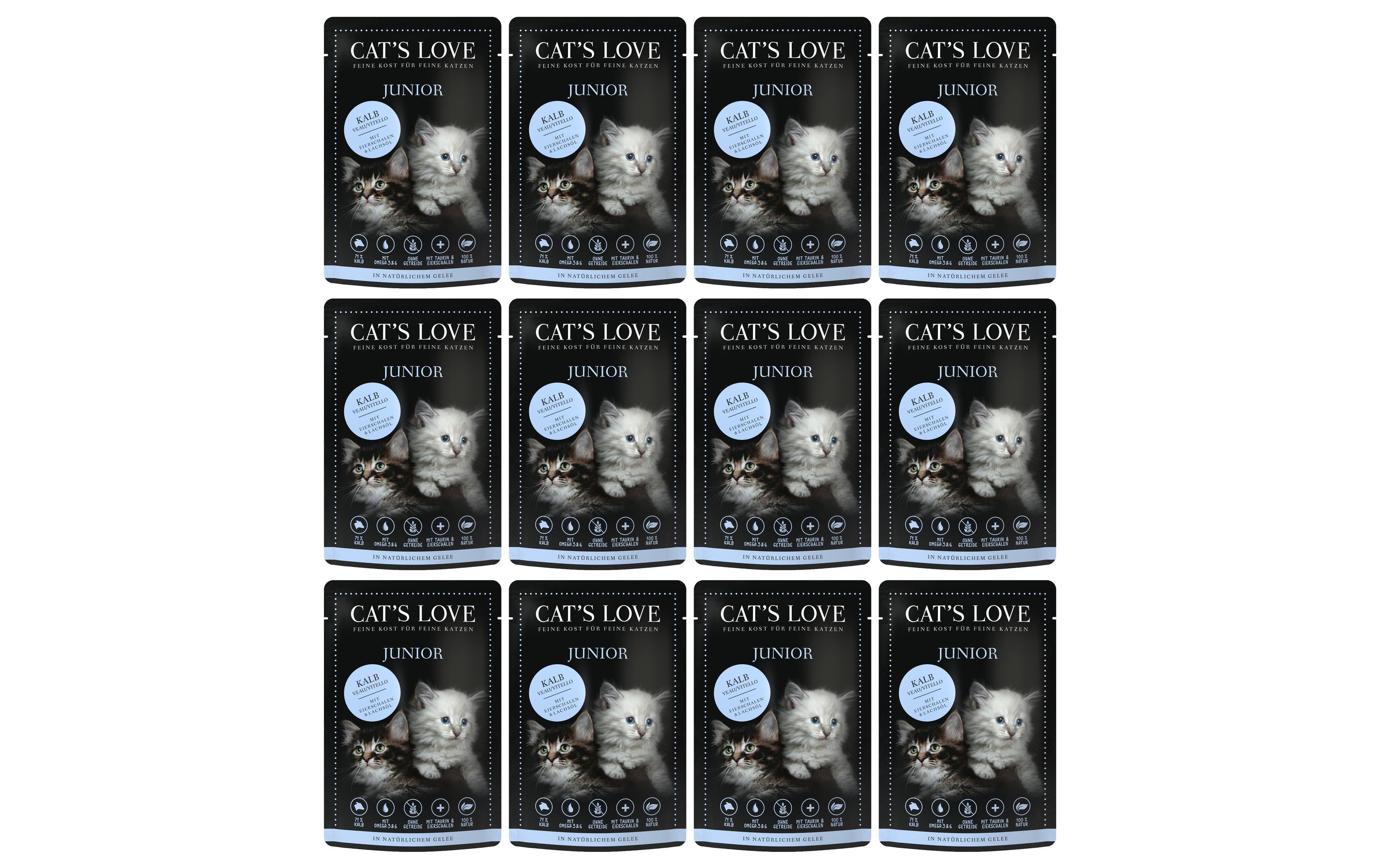 Cats Love Junior Kalb 12x85g Kit